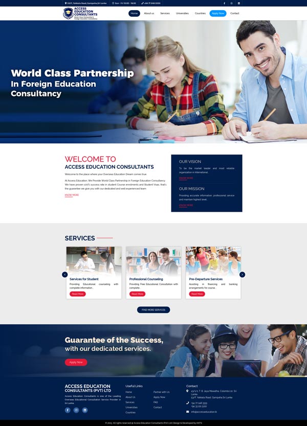 Access Education Consultants | Web Design Sri Lanka