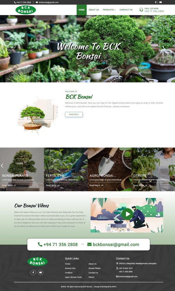 BCK Bonsai | Web Design Sri Lanka