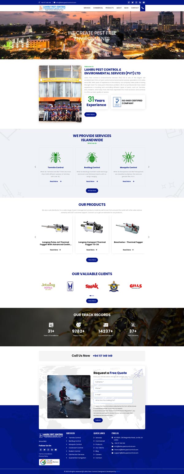 Lahiru Pest Control | Web Design Sri Lanka