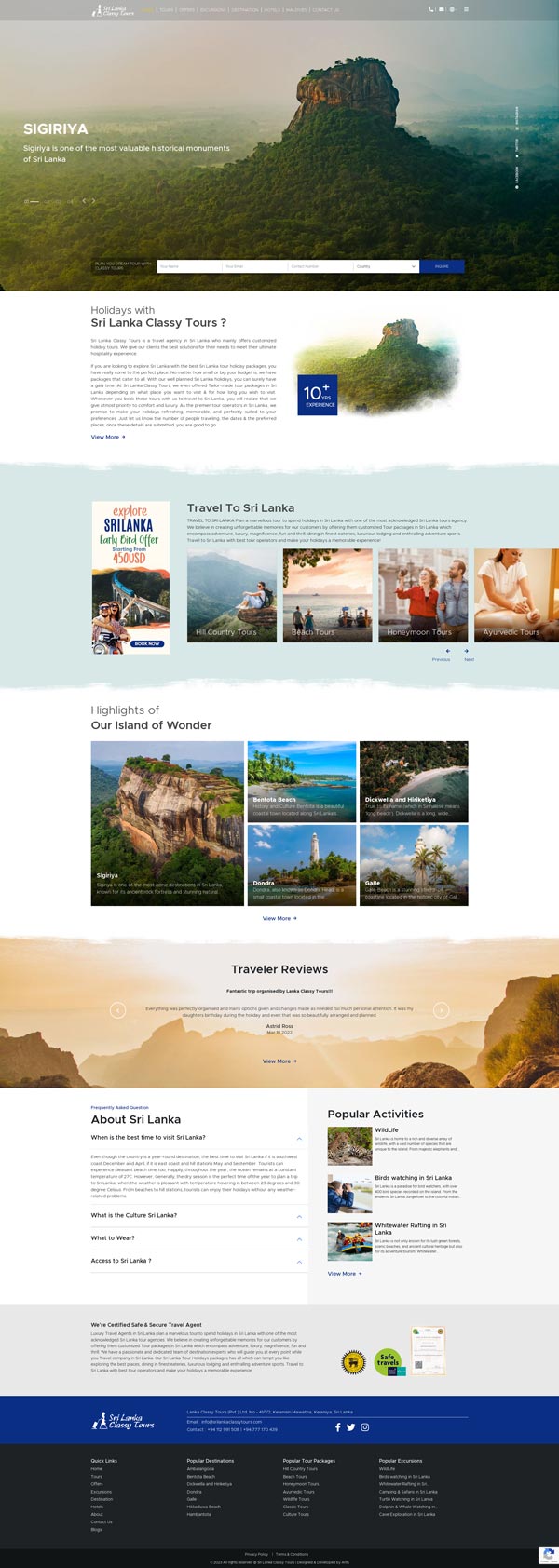 Sri Lanka Clasy Tours | Web Design Sri Lanka
