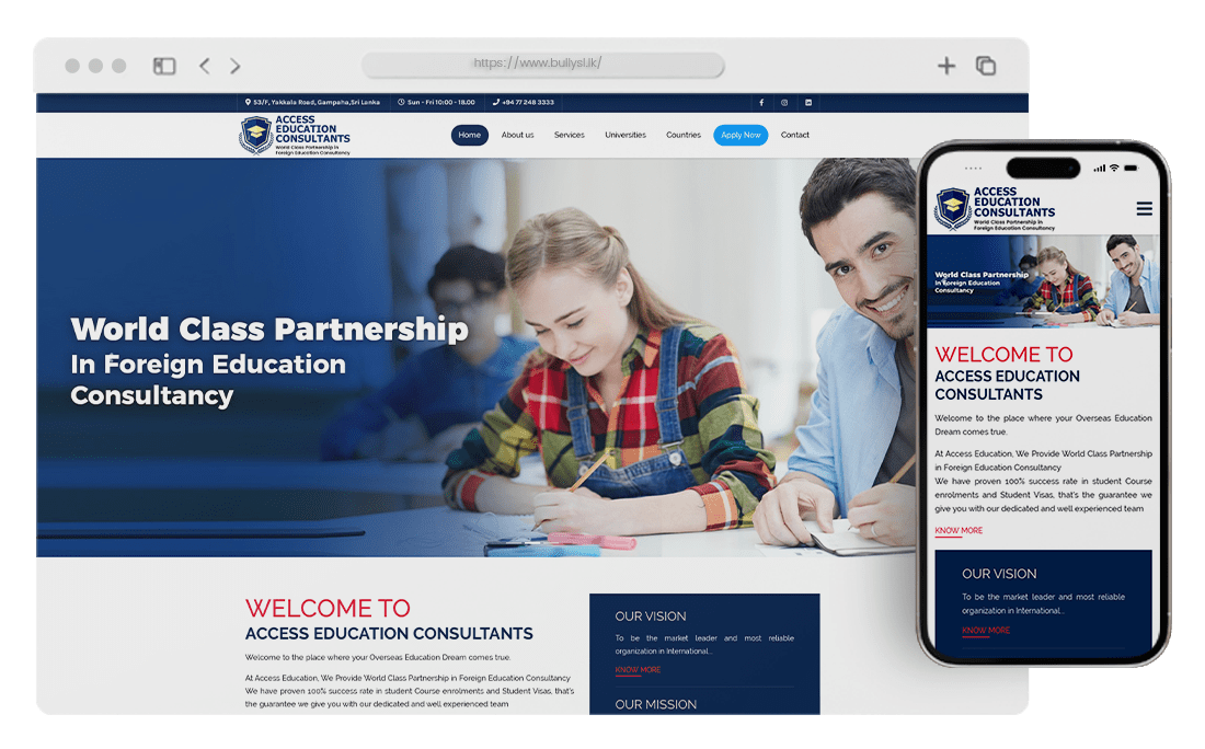 Access Education Consultants | Web Design Sri Lanka