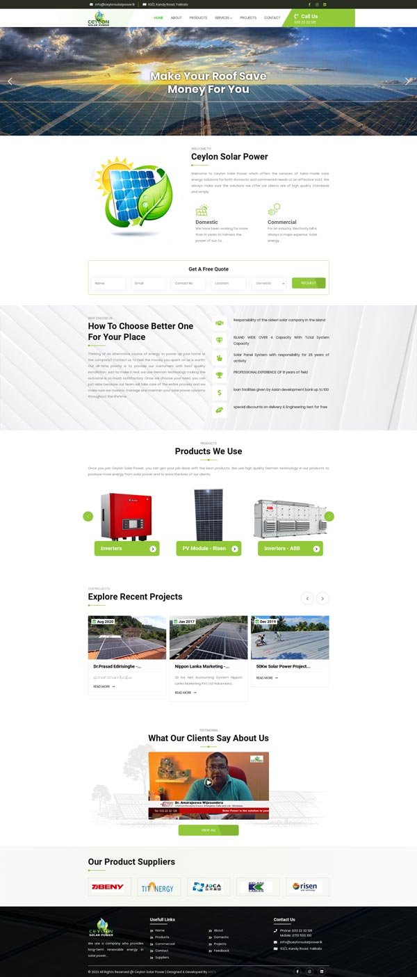 Ceylon Solar Power | Web Design Sri Lanka