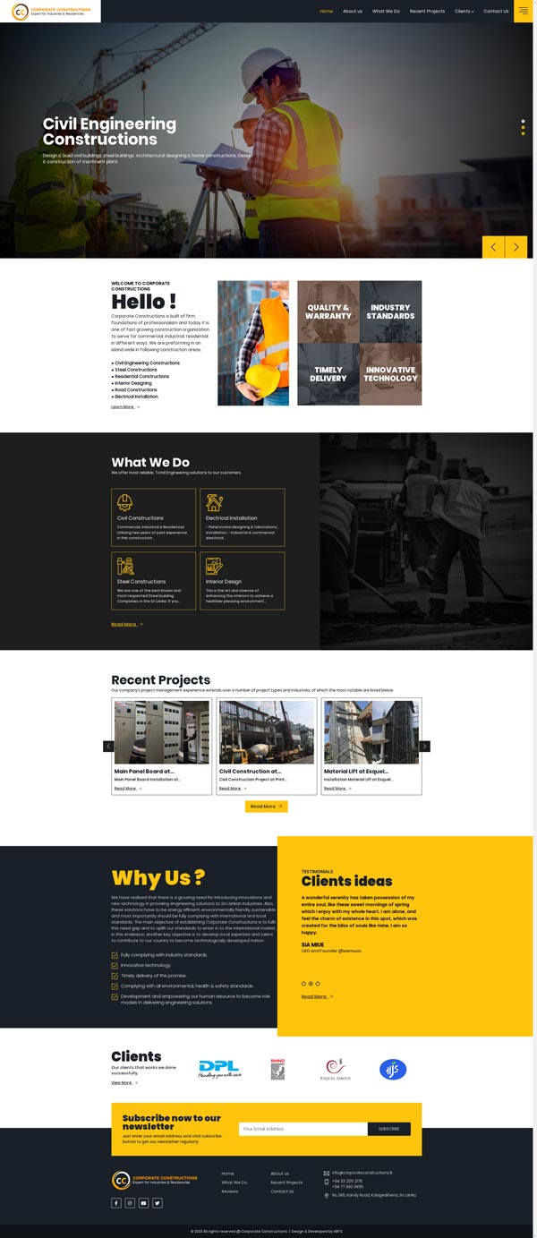 Corporate Constructions | Web Design Sri Lanka