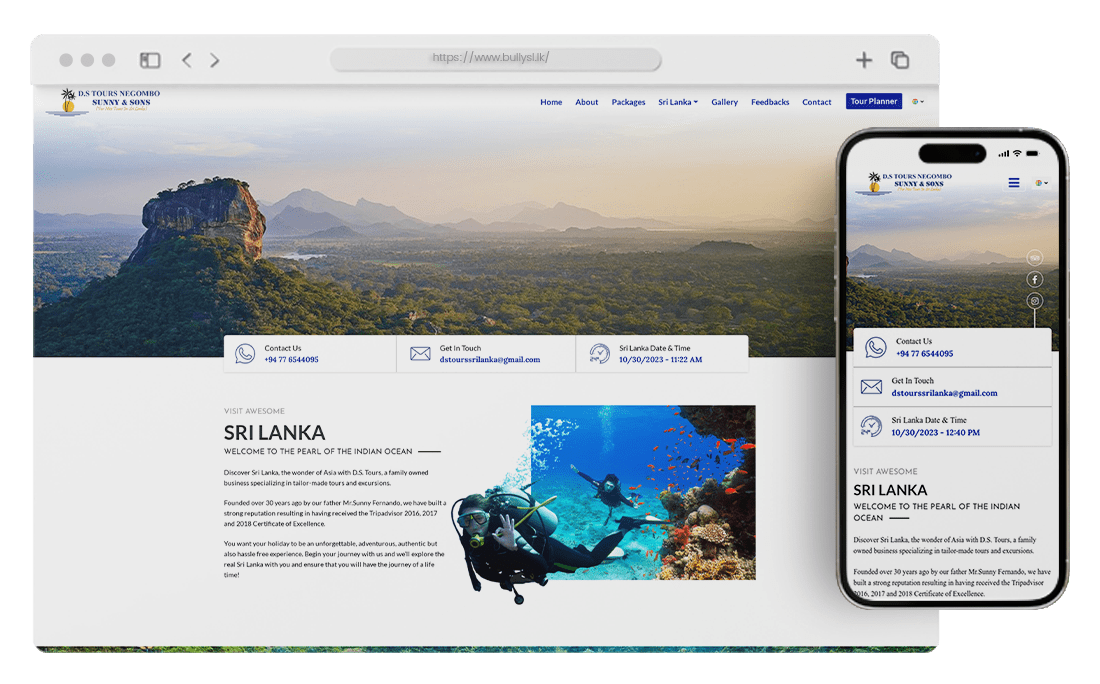 D.S Tours | Web Design Sri Lanka