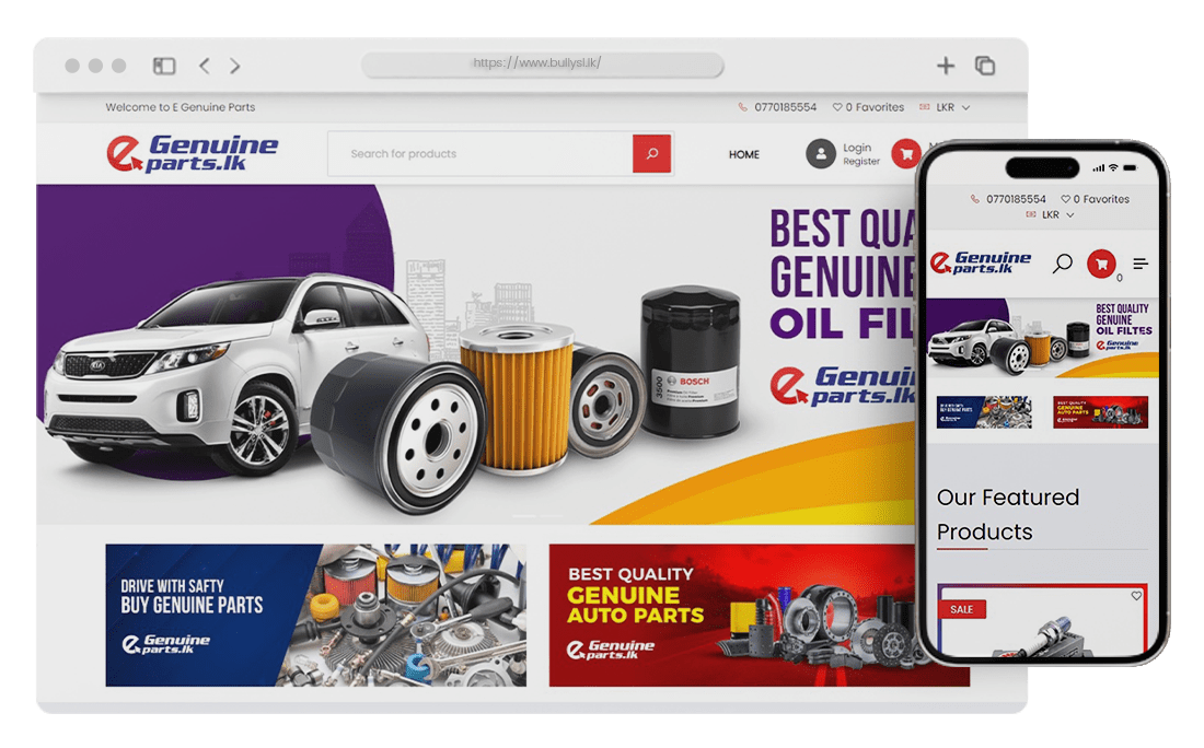 E Genuine Parts | Web Design Sri Lanka