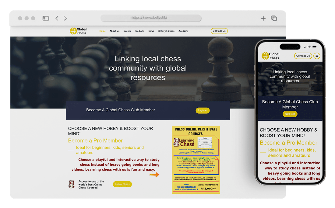 Global Chess | Web Design Sri Lanka