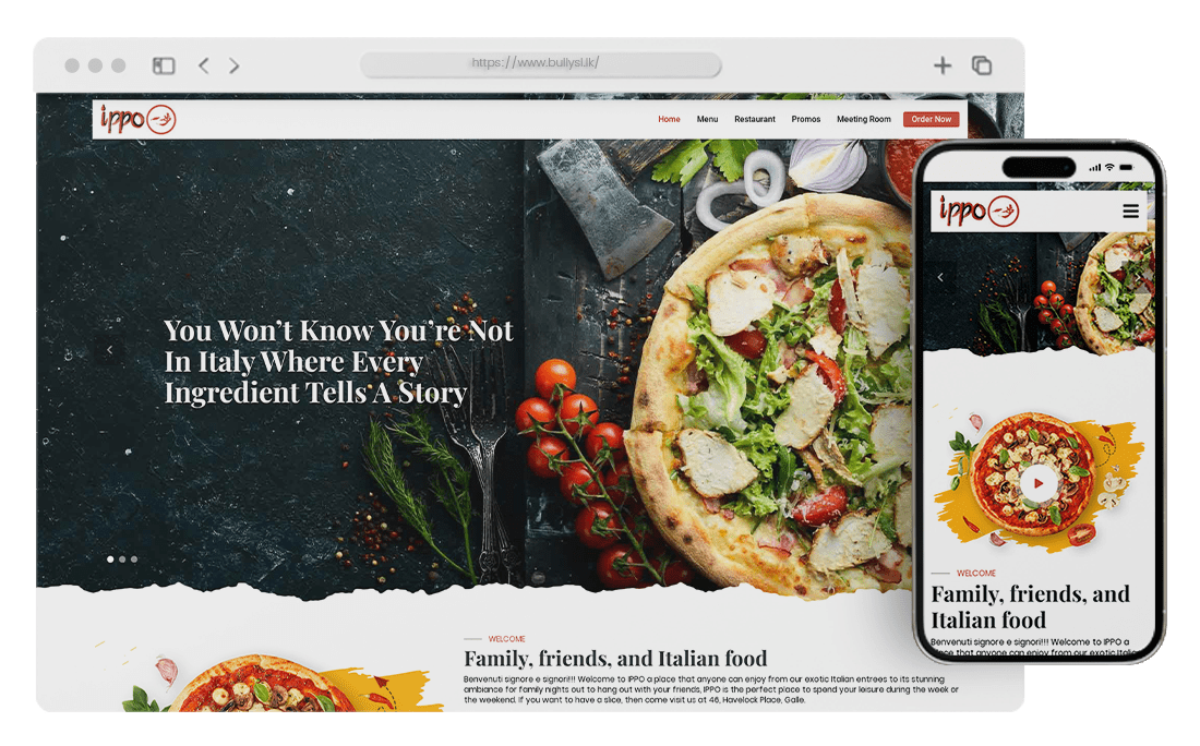 Ippo Italian Food | Web Design Sri Lanka