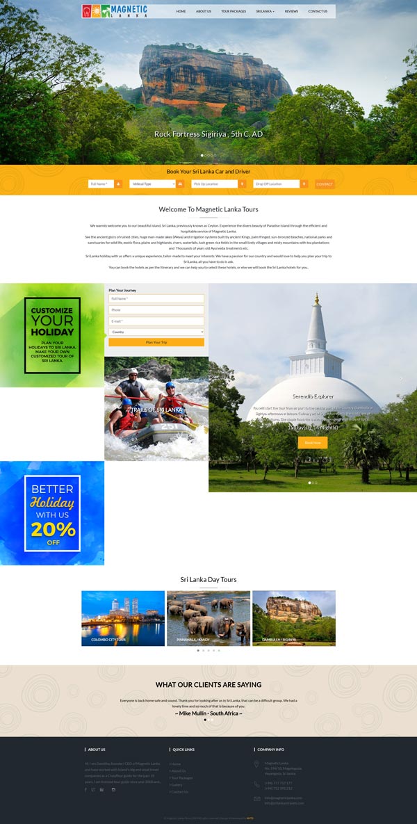 Magnetic Lanka Tours | Web Design Sri Lanka