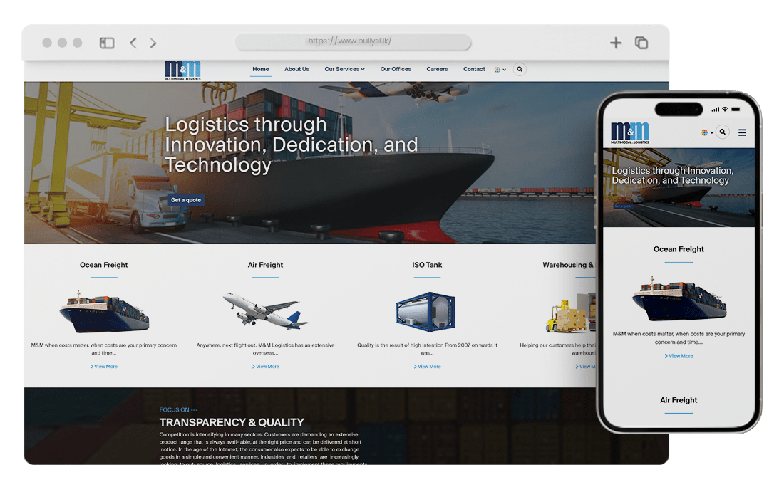 M&M Logistics (Pvt) Ltd | Web Design Sri Lanka