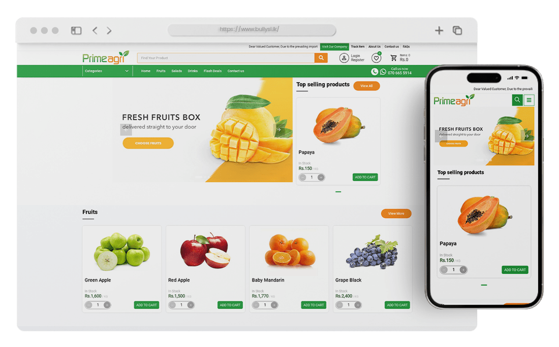 Prime Agri | Web Design Sri Lanka