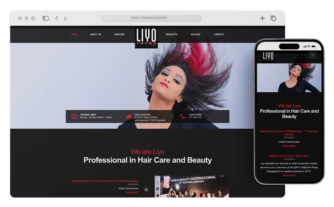Salon Liyo | Web Design Sri Lanka