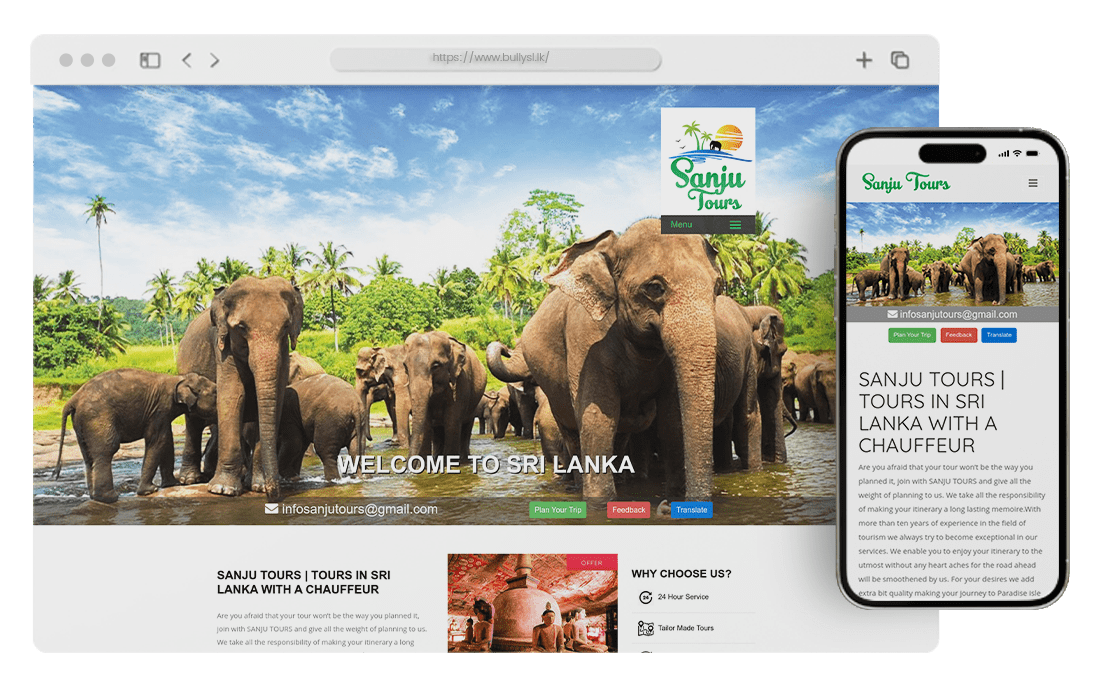 Sanju Tours | Web Design Sri Lanka