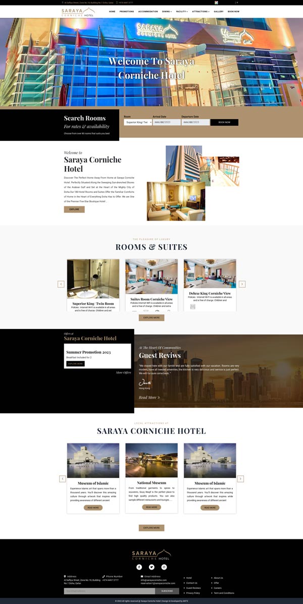 Saraya Corniche Hotel | Web Design Sri Lanka