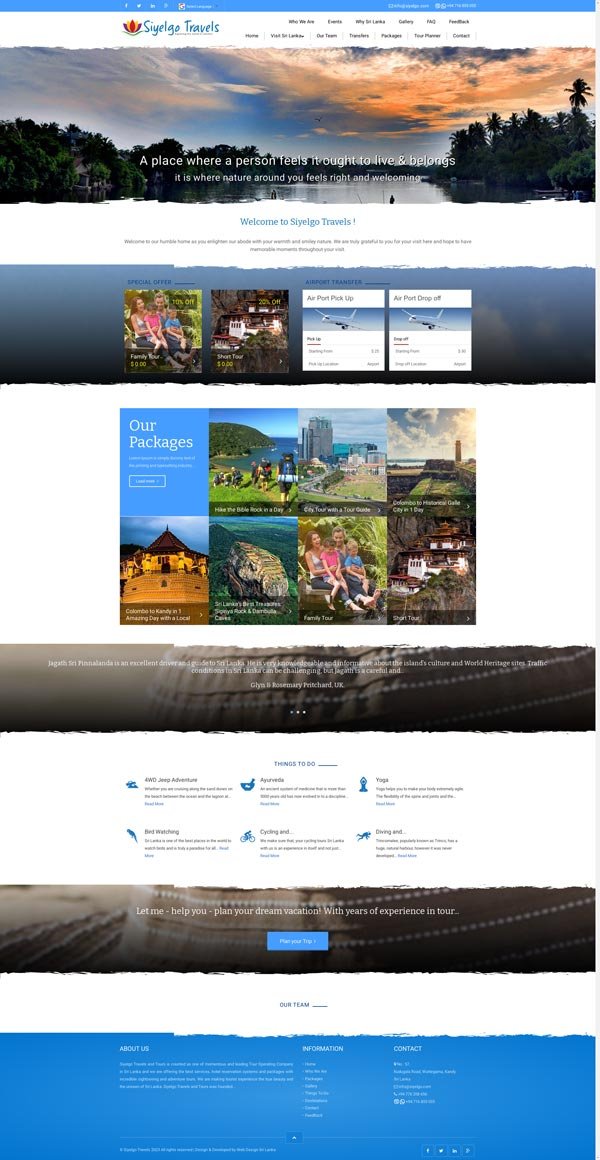 Siyelgo Travels | Web Design Sri Lanka