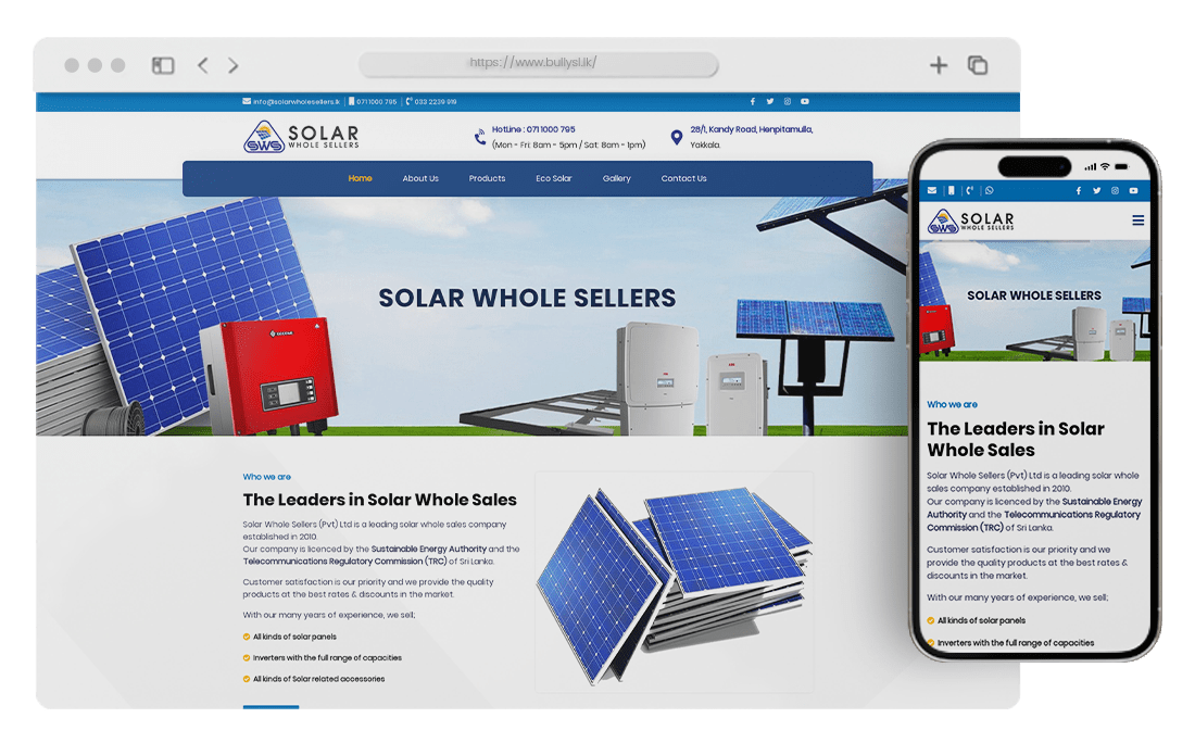 Solar Whole Sellers | Web Design Sri Lanka