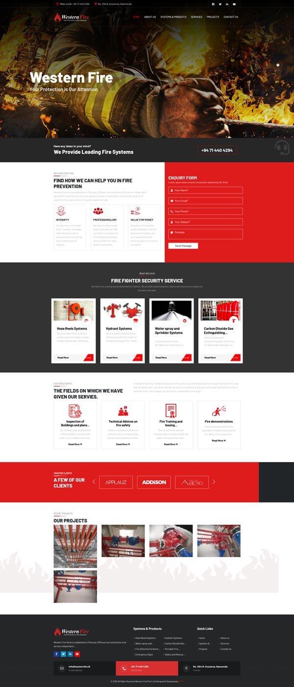 Western Fire | Web Design Sri Lanka